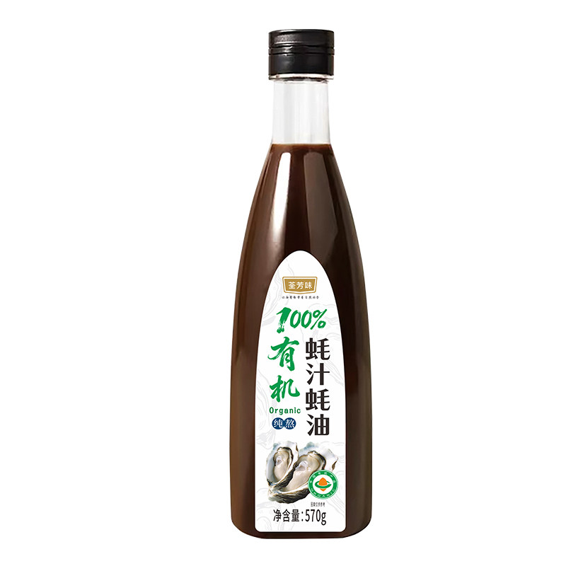 荃芳味有机耗油100%蚝汁蚝油570g/瓶0添加防腐剂原汁增鲜减钠家用