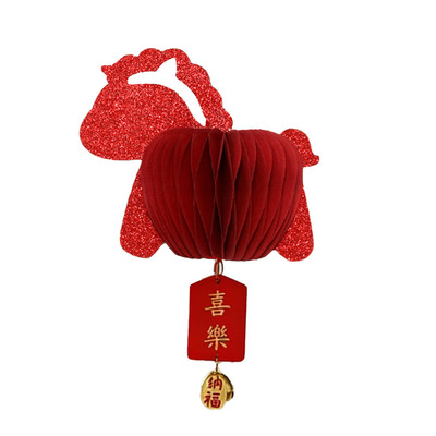 2026马年新年蜂窝灯笼门上装饰