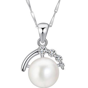 项链送妈妈999纯银锁骨链淡水珍珠项链妈妈款送长辈生日礼物首饰