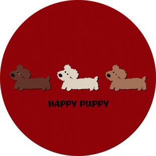 圈绒红色地毯卧室内房间茶几椅子地垫温馨书房衣帽间圆形小地毯子