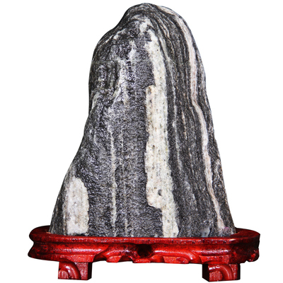 正宗泰山石办公室靠山石送底座