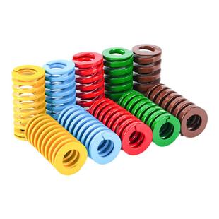 进口合金钢矩形扁线压簧黄蓝红绿茶棕色耐高温高强度模具弹簧压缩