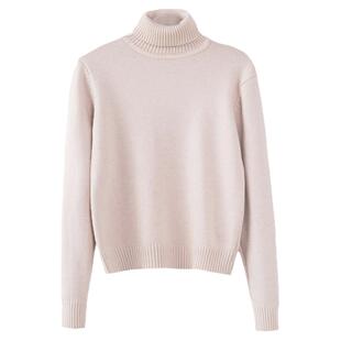 高领加绒毛衣女加厚一体绒冬季短款小个子上衣修身内搭针织打底衫