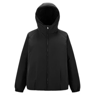 森马羽绒服男无缝极简茧型廓形外套防风三防冬装2025新款连帽上衣