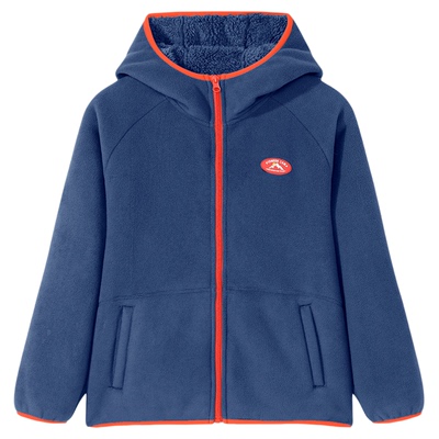 拓路者抓绒衣儿童摇粒绒外套男童秋冬加厚保暖中大童超厚长绒连帽