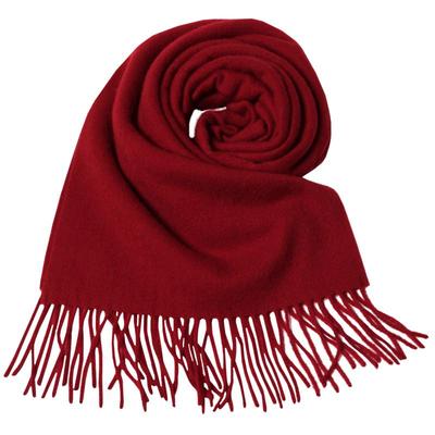 恒源祥纯羊毛春秋大红色围巾女士