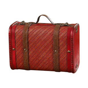 复古中式手提箱证件书本储物盒子珠宝首饰旅行收纳箱家居拍摄道具