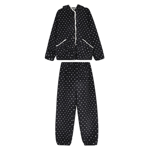 JoyceBra  波点连帽睡衣套装女2026冬季保暖加厚毛绒可外穿家居服