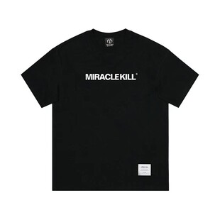 MIRACLEKILL夏季潮牌MK字母印花纯棉宽松运动内搭中短袖/无袖T恤