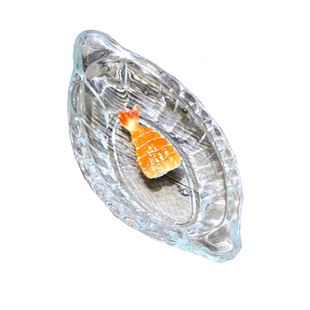 水晶玻璃碟船型水果盘小果盘小船船形小菜盘子香蕉布丁碗器皿透明