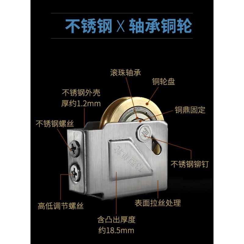 浦恒73型老式铝合金窗轮子推拉门窗滑轮不锈钢轴承滚轮移门轮配件