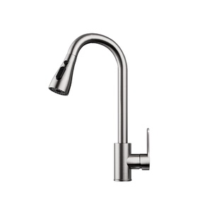 全铜厨房抽拉式水龙头伸缩洗菜盆专用水槽冷热水二合一增压防喷溅