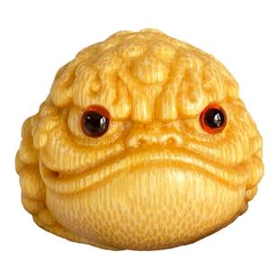 [聆竹音]竹雕金蟾把件可爱呱呱掌中宝竹雕手把件龙血金丝竹小金蟾