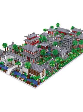 苏州园林积木地狱级难度玩具男孩