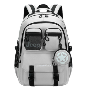 Jeep初高中生书包小学四到九年级学生大容量防泼水旅行双肩背包