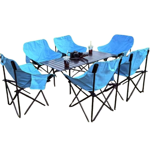 户外折叠椅便携式野餐桌椅摆摊桌子露营装备一整套全套沙滩月亮椅