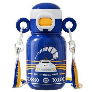 GERM保时捷赛车儿童保温杯男孩水杯子生日礼物吸管上学专用幼儿园