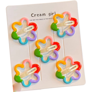 彩色花朵bb夹儿童发夹刘海侧边夹碎发卡子头饰女童公主可爱百搭