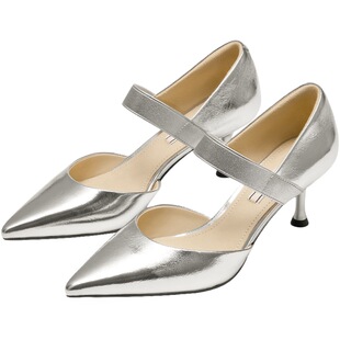 明星同款73hours女鞋未来旋律春新款尖头细跟通勤高跟鞋