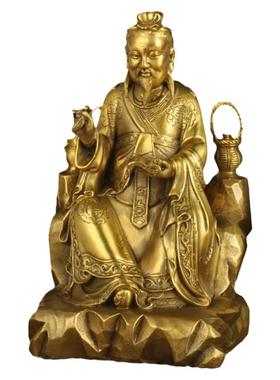 中式纯铜药王孙思邈神像家居摆件