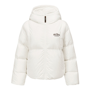 Skechers斯凯奇女士秋冬宽松保暖御寒连帽蓬松羽绒服外套L425W020