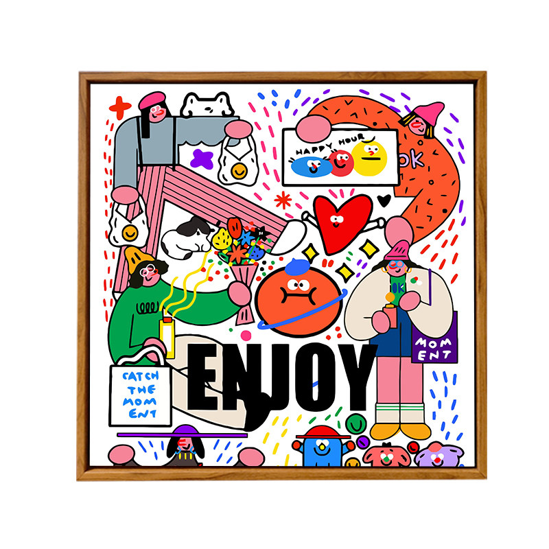 韩系多巴胺ins风数字油彩画DIY