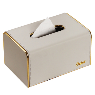 纸抽盒轻奢风高档客厅家用卧室床头柜高级感小香风皮革纸巾盒摆件