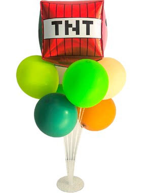 我的世界主题生日装饰气球布置