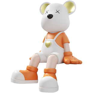 创意可爱公仔轻奢暴力熊坐姿摆件客厅电视柜大型落地装饰品爱心熊