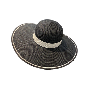 法式草帽子女夏季出游度假百搭大檐遮阳帽女防晒海边沙滩太阳帽潮