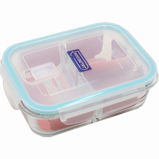 嘉乐扣耐热玻璃便当盒家里储存冰箱保鲜盒学生上班族带饭保鲜饭盒