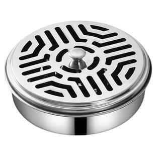 加厚不锈钢蚊香盒家用蚊香托盘加高带盖防火防烫蚊香接灰盒檀香炉