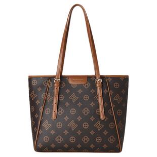 稻草人高级感托特包2025新款春季复古老花大容量手提包通勤单肩包