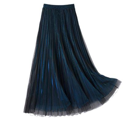 1906-流光亮丝百褶纱裙