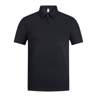 冰丝速干半拉链工作服polo衫定制企业4s店汽修工装短袖T恤印logo