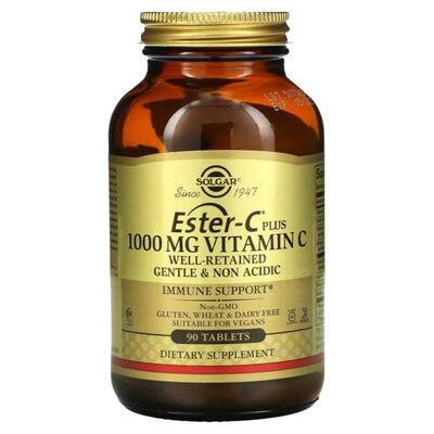 Solgar索尔加Ester-C Plus维生素C片高含量针叶樱桃玫瑰果粉