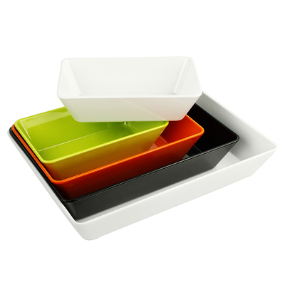 鸭货托盘密胺盘长方形彩色盘