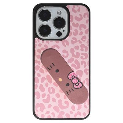 豹纹猫咪创口贴支架苹果手机壳女