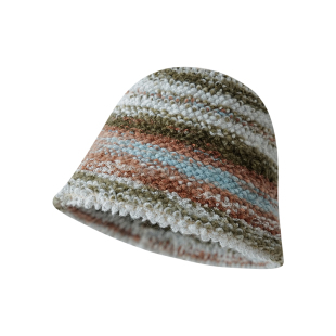 Himade美拉德色系颗粒绒渔夫帽子女生秋冬季加厚保暖护耳水桶盆帽