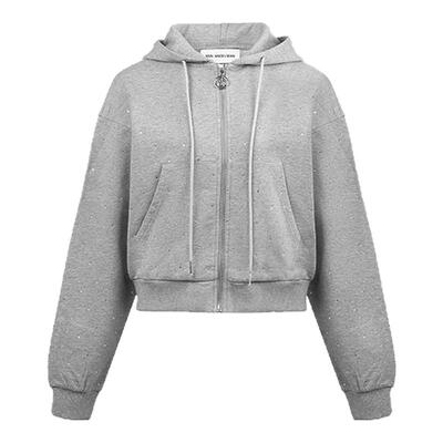 ANNANDELMAN烫钻拉链卫衣