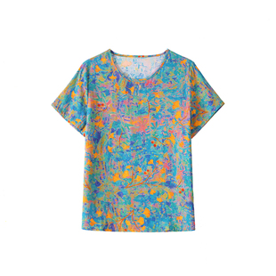 妈妈装2026夏季新款棉绸套装中老年女凉爽衣服人造棉薄上衣两件套