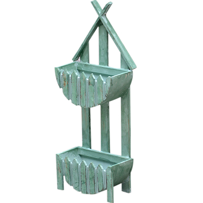 创意两层悬挂式田园杉木装饰花盆