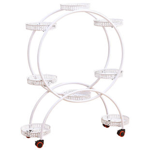 花架铁艺多层带轮绿萝花盆架客厅阳台落地式可移动室内花盆置物架