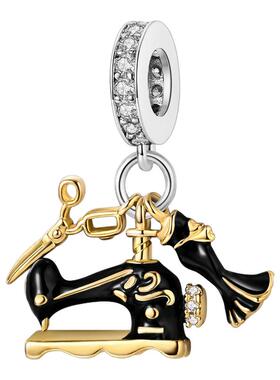 潘家DIY项链小众设计礼物可爱配件2025创意新款香槟高脚杯吊饰