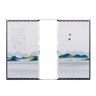 厨房防火印花全铝合金折叠门推拉隐形隔热宠物卫生间阳台隔断移门