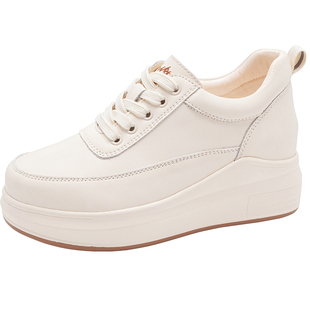 隐形内增高8cm小白鞋女厚底小个子百搭运动休闲鞋软底不累脚板鞋