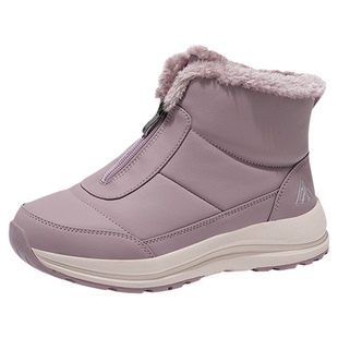 足力健老人鞋旗舰正品加厚雪地女靴2025冬季新款防滑中老年棉鞋子