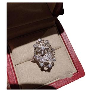 珠宝 轻奢雏菊繁花宝石戒指 镀18K金 蕾丝花环镂空万花筒花朵戒指