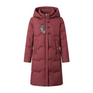 南极人妈妈款羽绒服白鸭绒中老年气质大码加厚保休闲连帽冬季外套