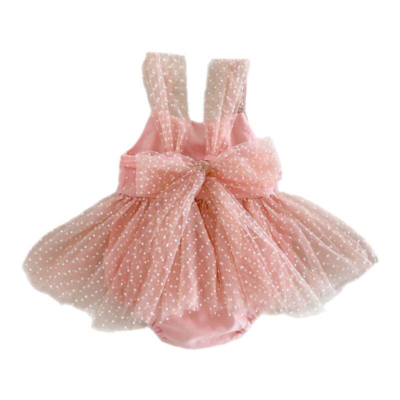 婴儿百天礼服小仙女哈衣超萌婴儿服网红网纱蝴蝶结公主裙新生儿